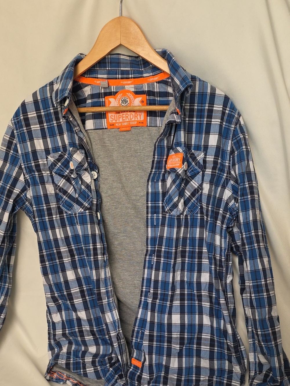 Superdry Blue Plaid Button-Down Men's Shirt